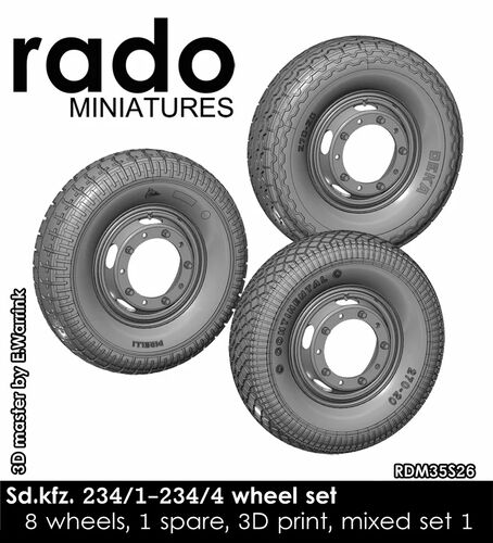 Sd.Kfz. 234/1-234/4 Wheel Set, (8 Wheels, 1 Spare, Mixed Set 1) - Image 1
