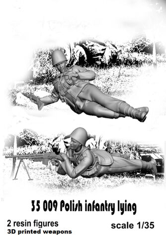 Polish Infantry Lying (2 Resin Figures, 3D Printed Weapons) - Image 1