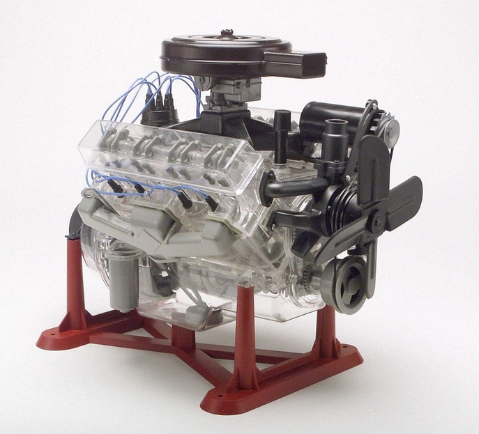 Visible v8 engine model top