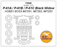 P-61A / P-61B / P-61C Black Widow (HOBBY BOSS) + wheels masks - Image 1