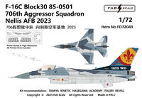 Lockheed Martin F-16 C Block 30 - 706th Aggressor Squadron Nellis AFB (2023) Photo-etched & 3D Printed Parts Included