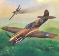 Curtiss P-40E - American Fighter (Model With Laser Cut Frames)